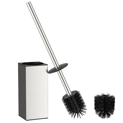 Image of FORIOUS Stainless Steel Toilet Bowl Brush Scrubber and Holder Set Medium