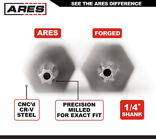 Ares 70009-33-Piece Security Bit Set With Magnetic Extension Bit Holder - Includes Tamper Resistant, Sae Hex, Metric Hex And Star Bits - Torq, Spanner, And Triwing Complete The Anti Tamper Bit Set #TOP2
