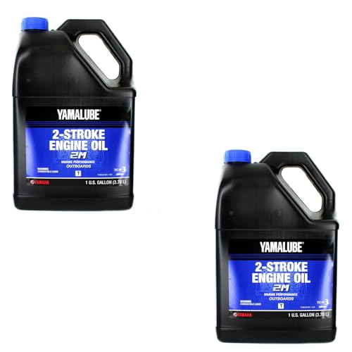 Image of Yamaha Yamalube Outboard 2M Marine 2-Stroke Oil- 2 Gallons, #LUB-2STRK-M1-04