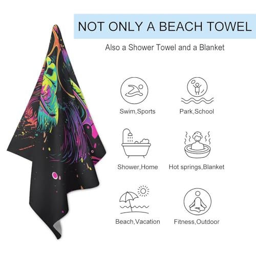 Serviette séchage rapide singe néon absorbante pour sauna