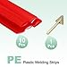 MECCANIXITY 10 Pcs Red Plastic Welding Rods 9.5mm x 250mm PE Flat Ribbon Welding Strip with Smoothing Tools for Repairing Water Tanks Forklift Pallets Trash Cans(0.4inch x 10inch)
