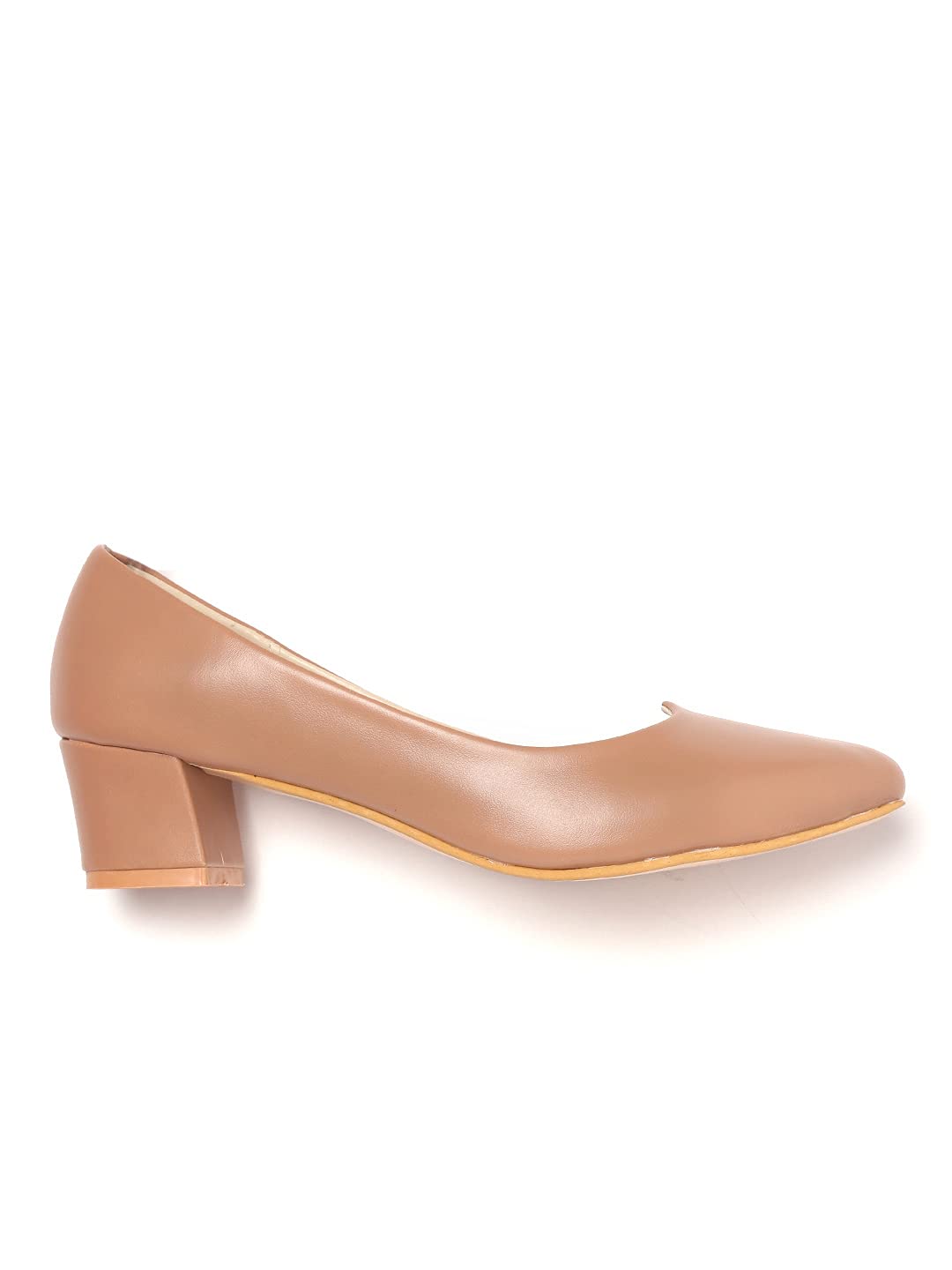 Marc Loire Women's Beige Formal Block Heel Pump Shoes for Office, 7 UK
