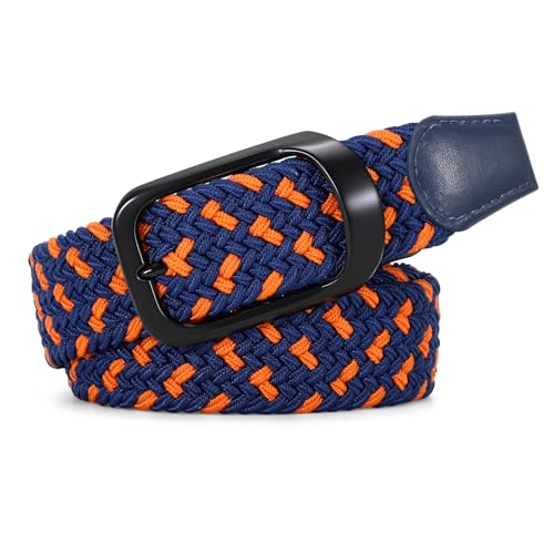 Image of JASGOOD Stretch Belt for Men, Men Women Elastic Woven Braided Belt 1 3 /8 Casual Belt Golf Belt for Jeans Pants