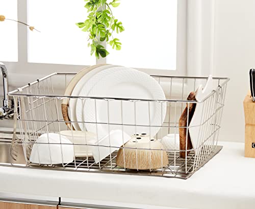 Amazon Brand - Solimo Dish Drainer, Stainless Steel (58 cm x 23 cm x 45 cm