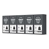 by Amazon - Cápsulas de café Ristretto, tueste medio, compatibles con Nespresso, 100 unidades, 5 paquetes de 20, certificado Rainforest Alliance