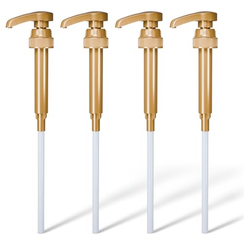 4 Pcs Coffee Syrup Pump Dispenser - Compatible with Torani and Skinny 25.4 oz (750ml) Glass Syrup...