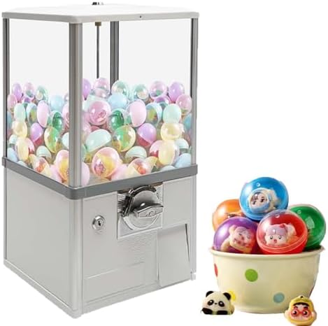 Gashapon Machine - Large Commercial Toy Vending Machine, Coin-Operated Candy Dispenser, 360° Rotating Capsule Machine for Amusement Parks, Arcades & Retail Stores (Black)