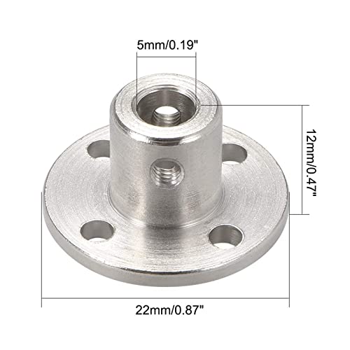 Ta-Vigor 2Pcs H12*D10 5Mm Inner Dia Rigid Flange Coupling, Shaft Coupler Motor Connectors With Screw Set #TOP1