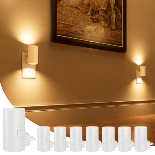 Image of NIORSUN Night Lights Plug into Wall, Dimmable with 3 Color Modes & Auto On /Off Sensor, Ultra-Slim Nightlight for Hallway, Bathroom, Bedroom, Nursery, Kitchen (8 Pack, White)
