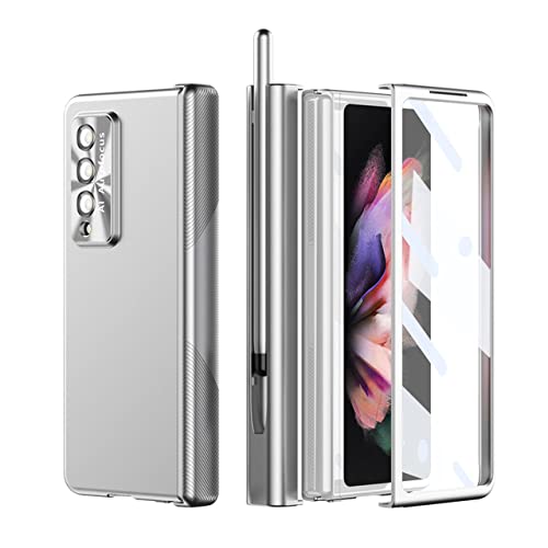 Coque rigide argentée Samsung Galaxy Z Fold 4 avec protection écran en verre