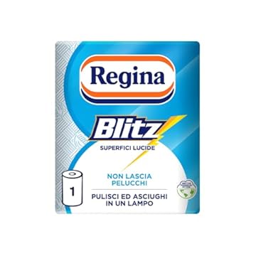 Regina Blitz Carta Casa, Confezione da 1 Rotolo, 100 Maxi Fogli a 3 Veli, Confezione in Carta Riciclabile, Pulisci e Asciughi in un Lampo, Carta 100% Certificata FSC