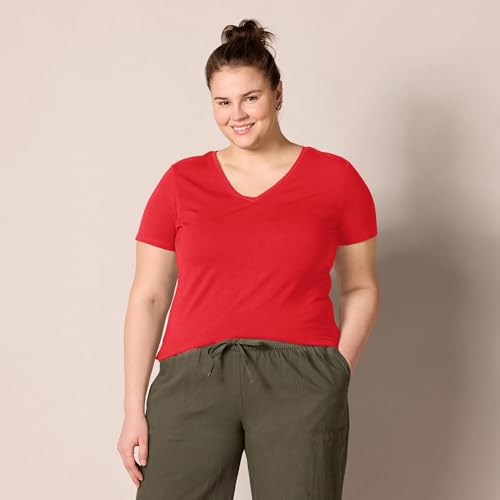 Image of Amazon Essentials Women's Regular-Fit Short-Sleeve V-Neck T-Shirt, Multipacks
