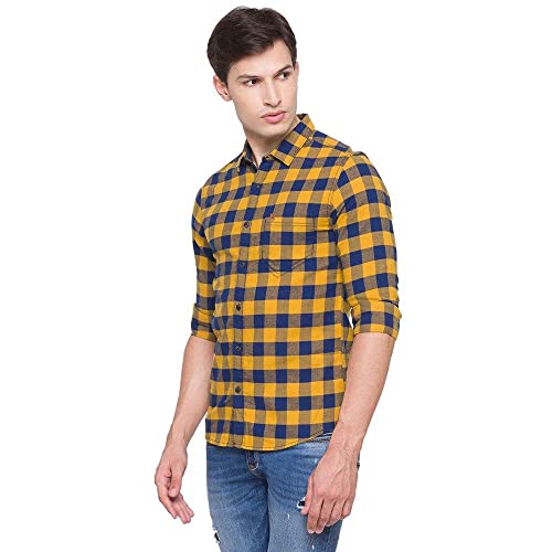 Image of Spykar Men's Checkered Slim Fit Shirt
