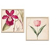 Kotart Botanical Wall Art Painting | Premium Art Framed Wall Paintings For Home Décor | Poster With Frame Wall Decoration Painting | Frames For Home Décor Office Living Room | Set of 2 (Art 1, ( 8X8 inch ), Framed)