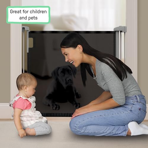 Summer Infant Ingenuity Summer Infant Tuck Away Mesh Stairway Wall, Banister, or Doorway with Metal Frame Simple to Secure Safety Pet and Baby Gate, Multicolor