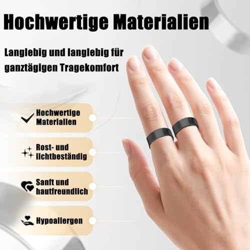 YOGAZEN Magnetische Ringe Vital Ring Schwarz Für Damen Und Herren