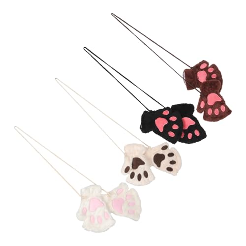 Guantes de peluche térmicos con diseño de garras de gato BESPORTBLE