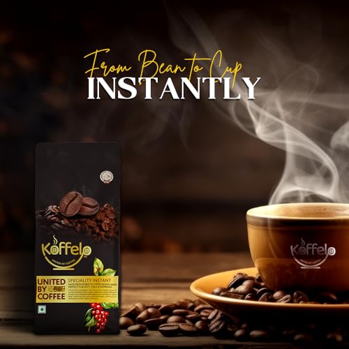 Image of Koffelo Premium Instant Coffee Powder 100 Gram | Speciality Instant Coffee Powder for Hot, Cold Coffee & Espresso |100% Indian Robusta Coffee Beans - Strong, Bold Flavor | High Caffeine Coffee in Fresh