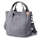 Large Tote Bag for Women,Canvas Totes Bags with Pockets,Crossbody Purse Hobo Handbag with Zipper,Shoulder Satchel Messenger Bag with Compartments for Work,Shopping,Beach,with Long Strap,Large