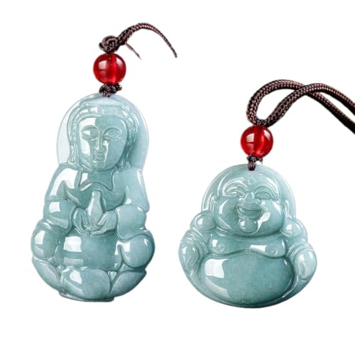 Bouddha Guanyin d'eau bleue pendentif en jade anti-stress
