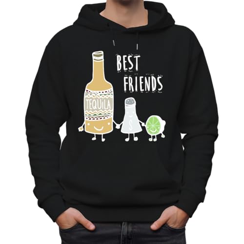 Image of Forsca Best Friends Tequila Salt Citrine Hoodie Unisex Classic for Men and Women, Black/White, XL