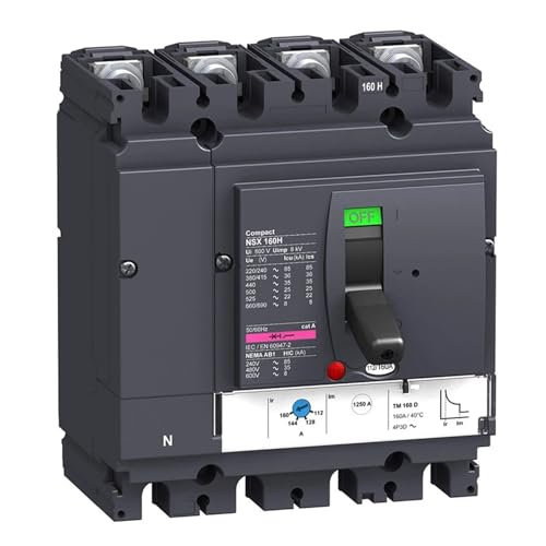 Disjoncteur NSX160H TMD 80A 4p4d LV430693 Schneider boîtier moulé 70kA