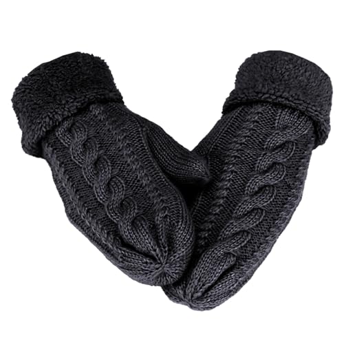 Lufdegim Handschuhe Damen Winter Warm, Fäustlinge Damen Super Dicke Gestrickt Fausthandschuhe Outdoor Fäustlinge, Winterhandschuhe Damen Weihnachts Geburtstags Geschenk...