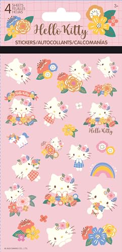 Sanrio - Hello Kitty - Flowers Standard Stickers - 4 Sheet