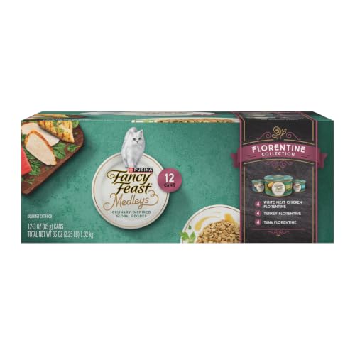 Fancy Feast Purina Medleys Florentine Wet Cat Food, 3 oz. Cans, 2x12 Pack | Variety Pack, Gravy recipes made with no artificial preservatives, 100 percent complete and balanced - image 1