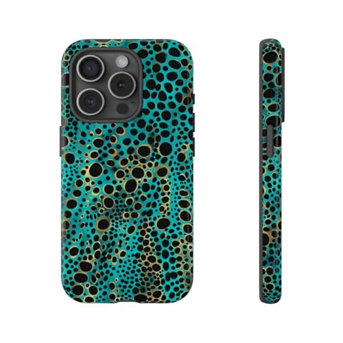 Coque pois abstraits turquoise iPhone 15 Pro sublimez votre mobile