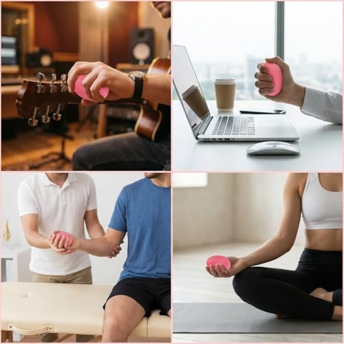 NOVA Hand Exerciser Oval Egg, Hand Grip Squeeze Oval Ball for Strength, Stress and Recovery, Comes in 3 Resistance Levels - Pink Soft, Orange Medium and Blue Firm - Thumbnail 2
