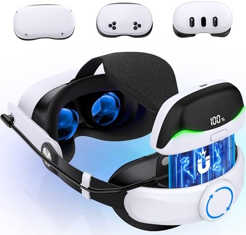 Comfort Head Strap for Meta Quest 3S/Quest 3/Quest 2 with 6300mAh Magnetic Battery - Adjustable Head Strap with Cotton BackPad, Ergonomic Ratchet Dial, 45°Flip-Up & Max Fit for Meta VR Headsets​​