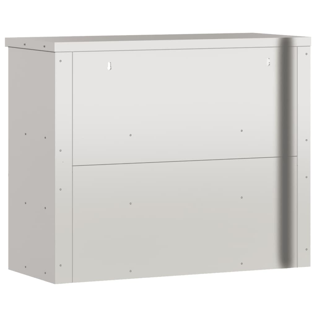 vidaXL Armario de Pared de Cocina con Estantes, Armario Auxiliar de Almacenaje, Armario Colgante, Mueble para Cocina, Acero Inoxidable