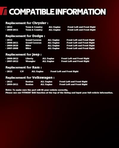 Image of Torchbeam Front Brake Calipers Set for Jeep 2007-2012 Wrangler, Chrysler 2008-2012 Town & Country, Dodge 2008-2012 Grand Caravan, Front Left and Front Right Calipers Replace # 18B5045+18B5044