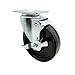 Swivel Caster with Top Lock Brake and 5 Inch Phenolic Wheel ? 300 lbs. Capacity Per Caster ? 3-1/8 Inch x 4-1/8 Inch Overall Top Plate ? Service Caster Brand