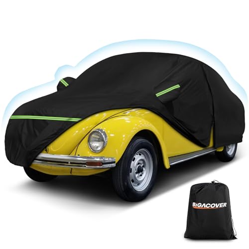 Image of Custom Fit for Volkswagen Beetle Bug 2-Door 1960-1980 Sedan Car Cover Waterproof Heavy Duty All-Weather Protection with Door Zipper & Storage Bag