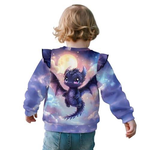 Xpyiqun Girls Crewneck Pullover Tops Ruffle Sweatshirts for Kids 1-8 Long Sleeve T-Shirts Graphic Sweaters2