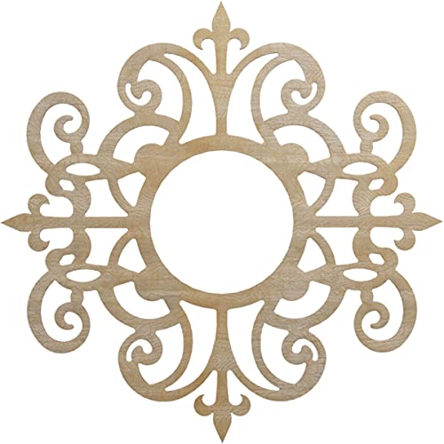 Ekena Millwork 38" OD x 12 3/8" ID x 3/8" T Dijon Wood Fretwork Pierced Ceiling Medallion, Birch
