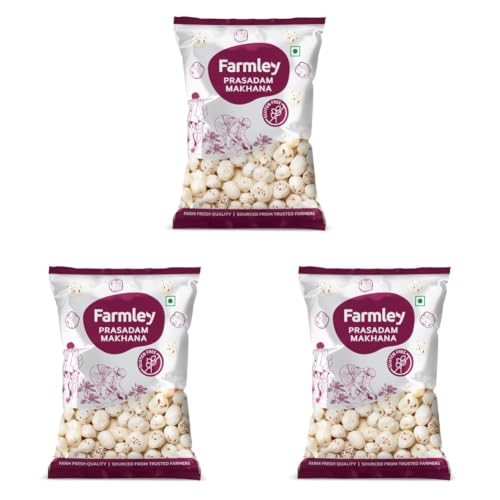 Image of Farmley Prasadam Makhana, 250 g, Fit for Fasting | Foxnuts, Lotus Puffs | Rich in Calcium, Maintains Weight, Healthy Snacks (Pack of 3)