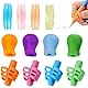 KARELLS Schreibhilfe für Stift Kinder, 12 Stück Stifthalter Kinder Hilfe Silikon, Bleistift Griffe Ergonomische Stifthalter für Verschiedene Stifte, für Linkshänder oder Rechtshänder