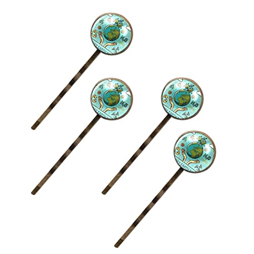 Barrettes à cheveux Happy Earth Day pour femme - Lot de 4 accessoires