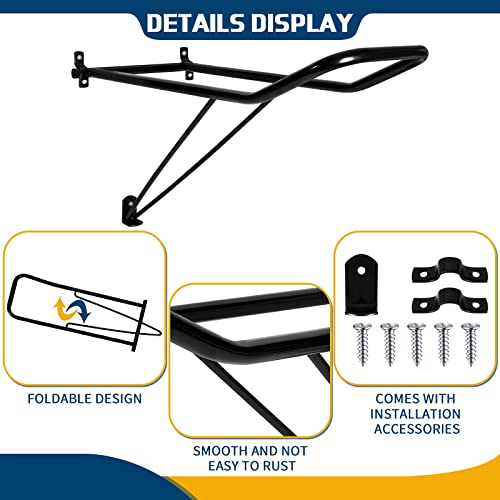 4 Pieces Wall Mounted Saddle Rack Portable Metal Collapsible Saddle Stand Black Folding Horse Saddle Pad Rack for Western Saddles Horses Blanket Stall, 21.1 x 9.1 Inch