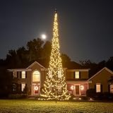 Fairybell - Flagpole LED Christmas Tree - Outdoor Christmas Decorations - Warm White - 720 LED Tree - 20ft - Suitable for Existing Flagpoles