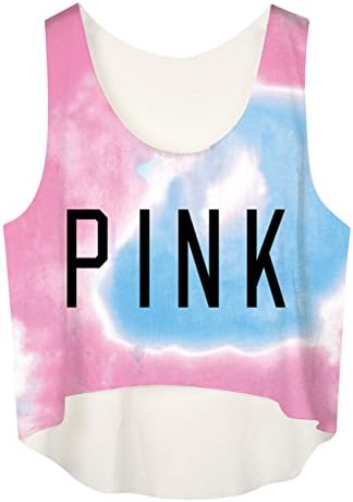 Female Little Girls Casual Cute sports Half Vest Free Size (pink)