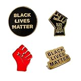 OBMMIRAO BLACK LIVES MATTER Pin Set Buttons, BLM Pin Raised Fist Enamel Pride Lapel Pins for Backpacks,shirts,Jackets,Hoodie Bags,Hats & Tops, Anti-Racism Movement Equality Social