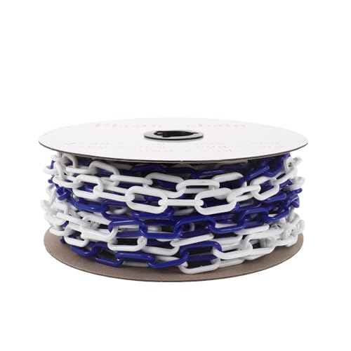 Healifty Cadena de Barrera de Plástico 6 Mm Azul y 25 M, Eslabones Resistentes para Control de Tráfico y Señalización, Barrera de Seguridad Portátil para Estacionamiento y Eventos al Aire