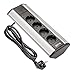 Produktbild Sanitop-Wingenroth 28031 0 Eck-Mehrfachstecker 4-fach, Steckdosenleiste, Ecksteckdose, Aufbaustecksäule,Tischsteckdose, für Küchen- und Arbeitsflächen, Aluminium, Schwarz-silber, Universal