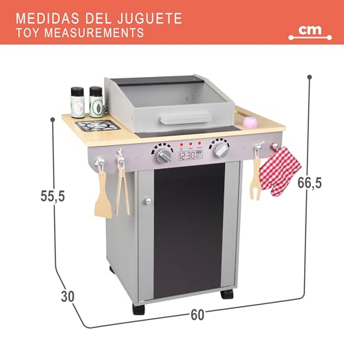 Teamson Woomax Kids 85399 - Barbecue Giocattolo In Legno Per Bambini E Ragazze, Cucine Per Bambini, Barbecue Giocattolo - 7