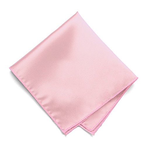 tiemart Solid Color Pocket Square Carnation Pink