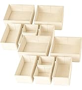 12 Pack Drawer Organizer for Clothing, Bra Underwear Drawer Organizer Bins, Foldable Fabric Close...